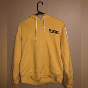 XS Victorias Secret PINK cropped hoodie yellow